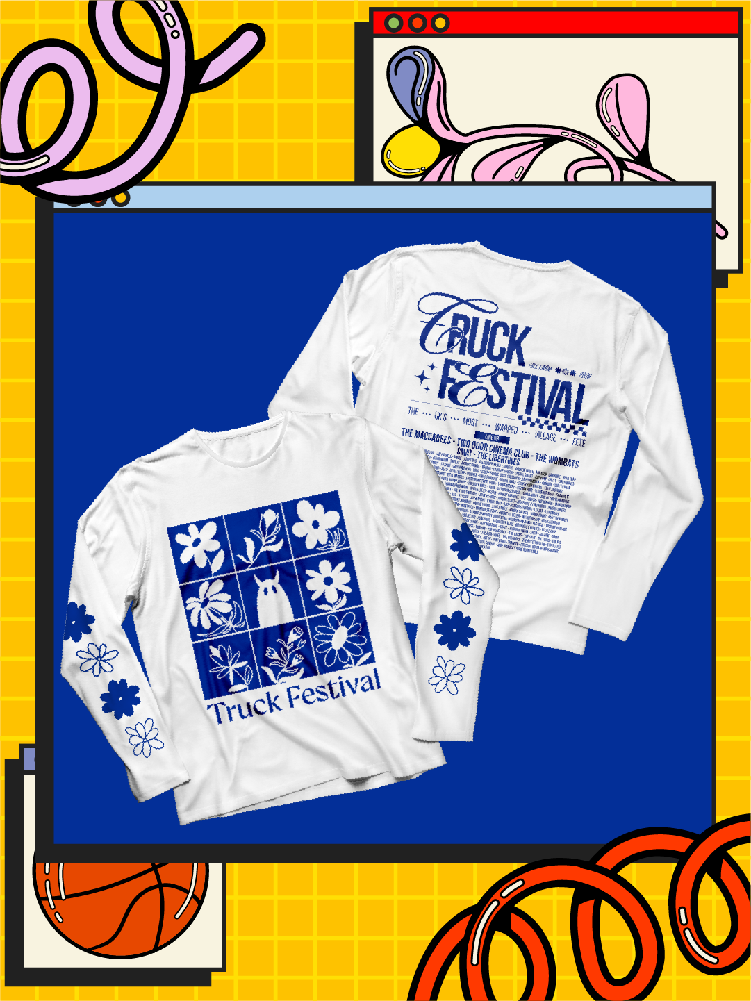 Truck Floral Long Sleeve T-Shirt