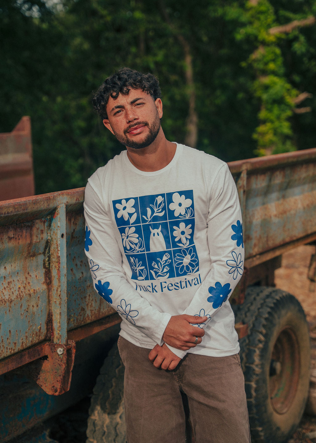 Truck Floral Long Sleeve T-Shirt